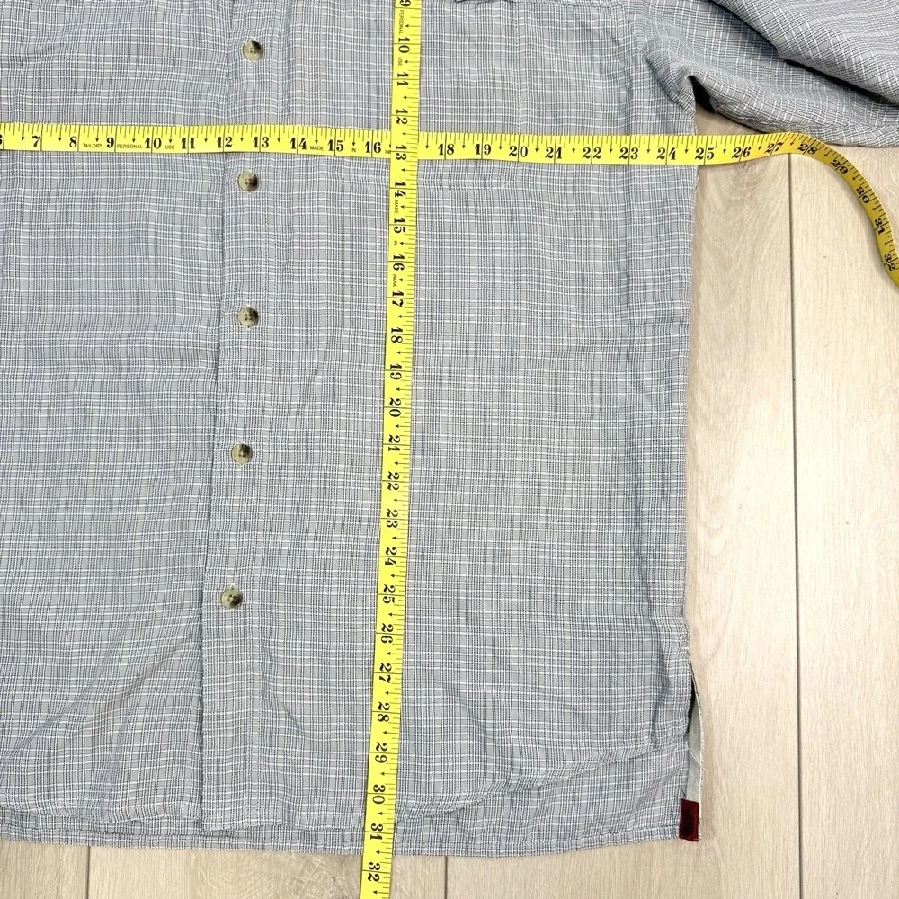The North Face Shirt Men's L Plaid Mesh Lined‎ Beige Outdoor Button Up Hiking